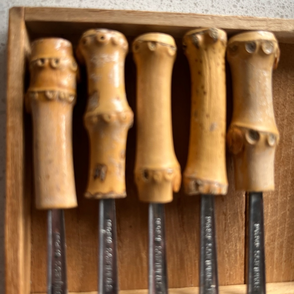 Vintage Bamboo Pickle Forks